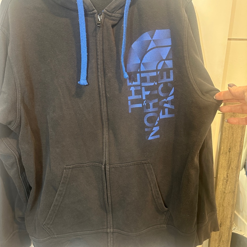 The North Face Black Zip-Up with Blue Accents